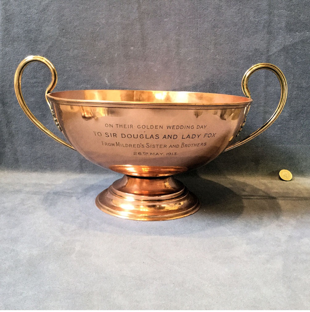 Copper Presentation Punch Bowl — Copper, 1913