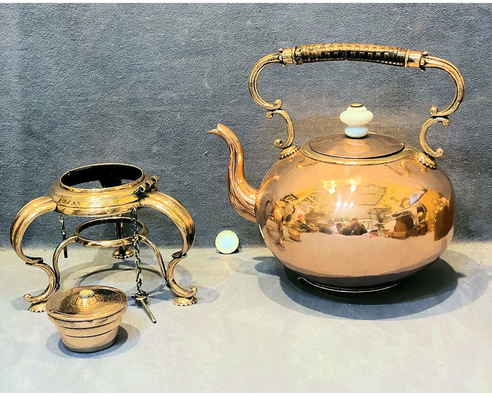 Copper Spirit Kettle on Stand — view 2