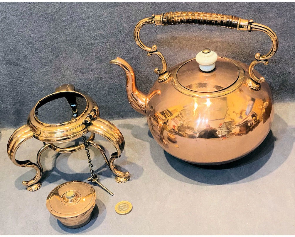 Copper Spirit Kettle on Stand — view 3