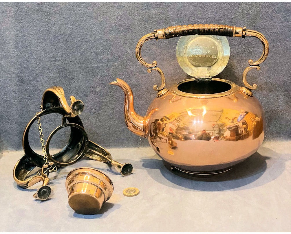 Copper Spirit Kettle on Stand — view 4