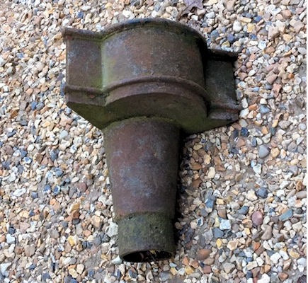 Corner Cast Iron Rain Hopper — Cast iron, late 19th century
