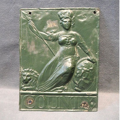 County Insurance Firemark — Copper, late 19th century