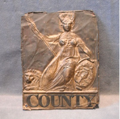 County Insurance Firemark — Copper, late 19th century