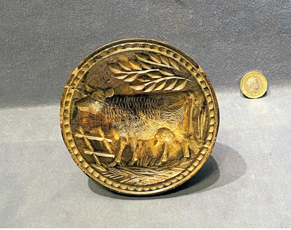 Cow Sycamore Butter Stamp — Sycamore, late 19th century