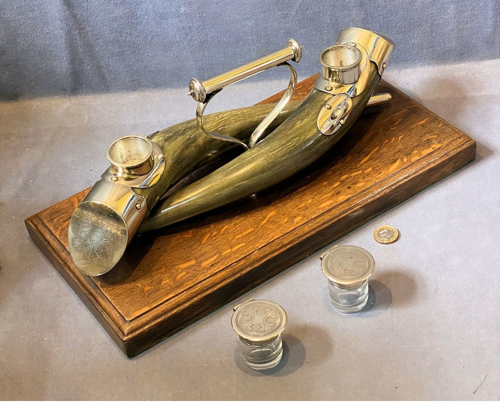 Cowhorn Inkstand — Horn, late 19th century