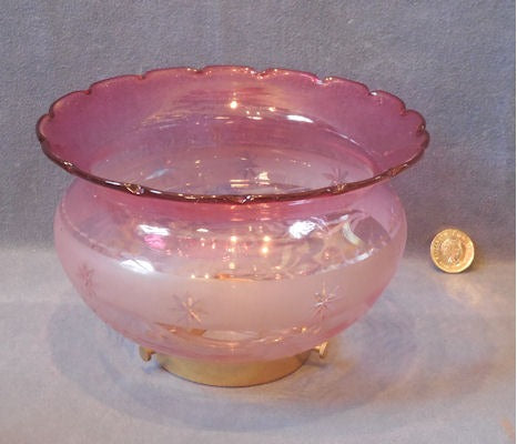 Cranberry Glass Lamp Shade — Glass, late 19th century