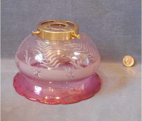 Cranberry Glass Lamp Shade — view 2
