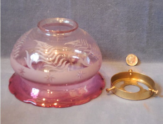 Cranberry Glass Lamp Shade — view 3