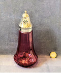 Cranberry Glass Sugar Shaker — Glass, 1920's