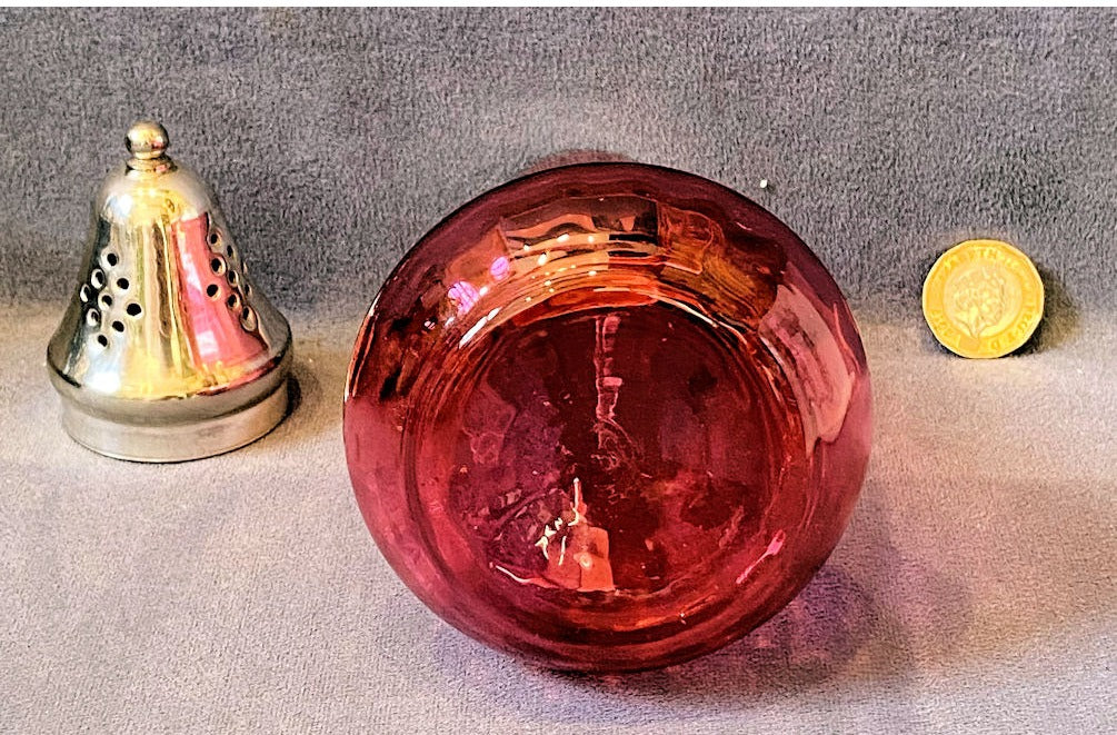 Cranberry Glass Sugar Shaker — view 4