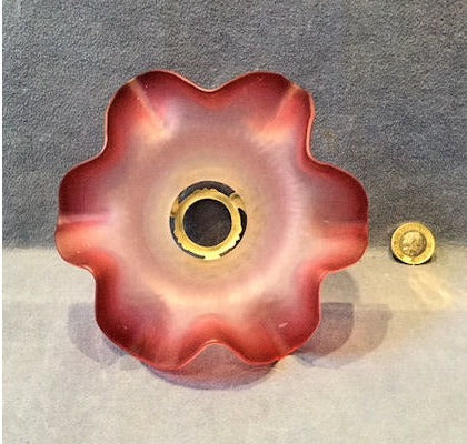 Cranberry Tinted Glass Lamp Shade — view 3
