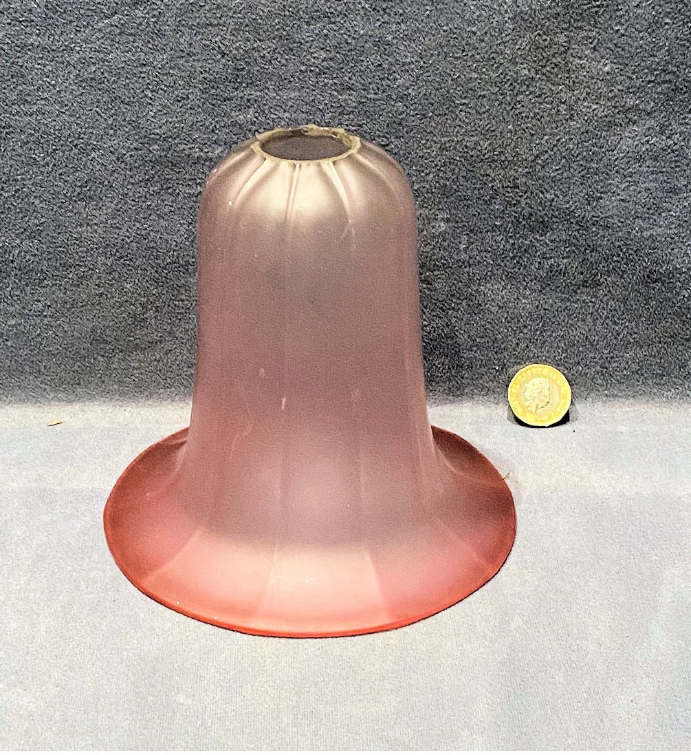 Cranberry Tinted Glass Lamp Shade — Glass, 1920's