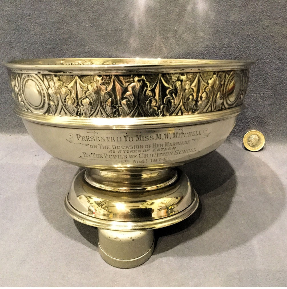 Crichton School Presentation Rose Bowl — Nickel, 1914