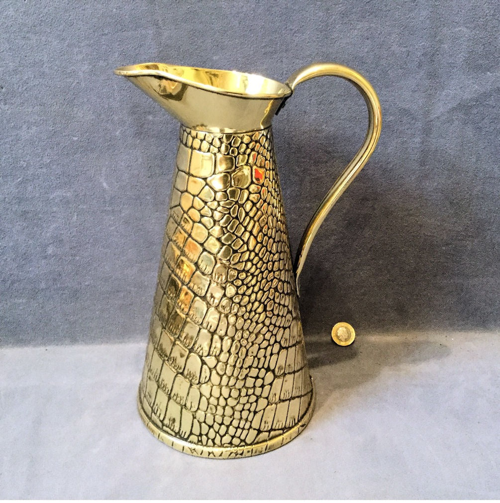 Crocodile Brass Water Jug — Brass, 1920's