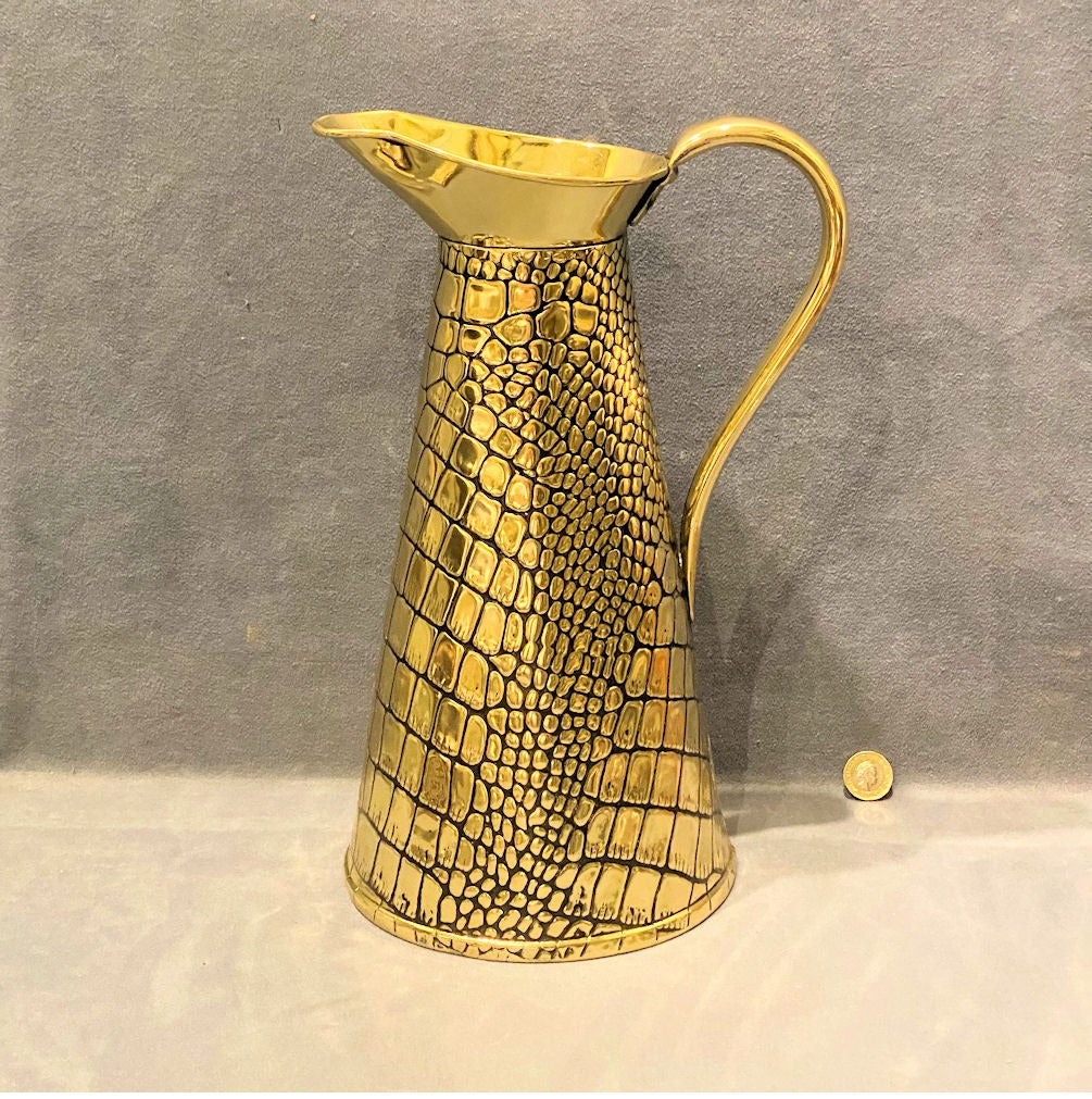Crocodile Brass Water Jug — Brass, 1920's