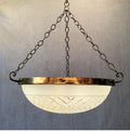 Cut Glass and Frosted Bowl Light Fitting — Glass, 1920's