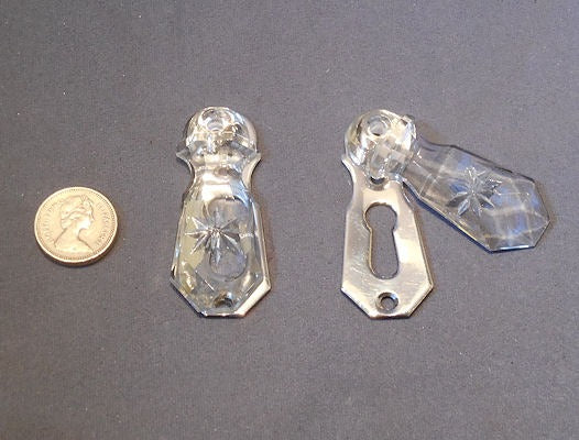 Cut Glass and Nickel Keyhole with Cover, 3 available — Glass
