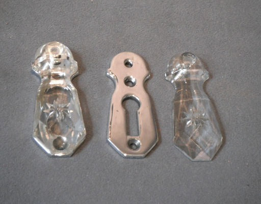 Cut Glass Keyhole with Cover, 2 available — Glass, 1920's