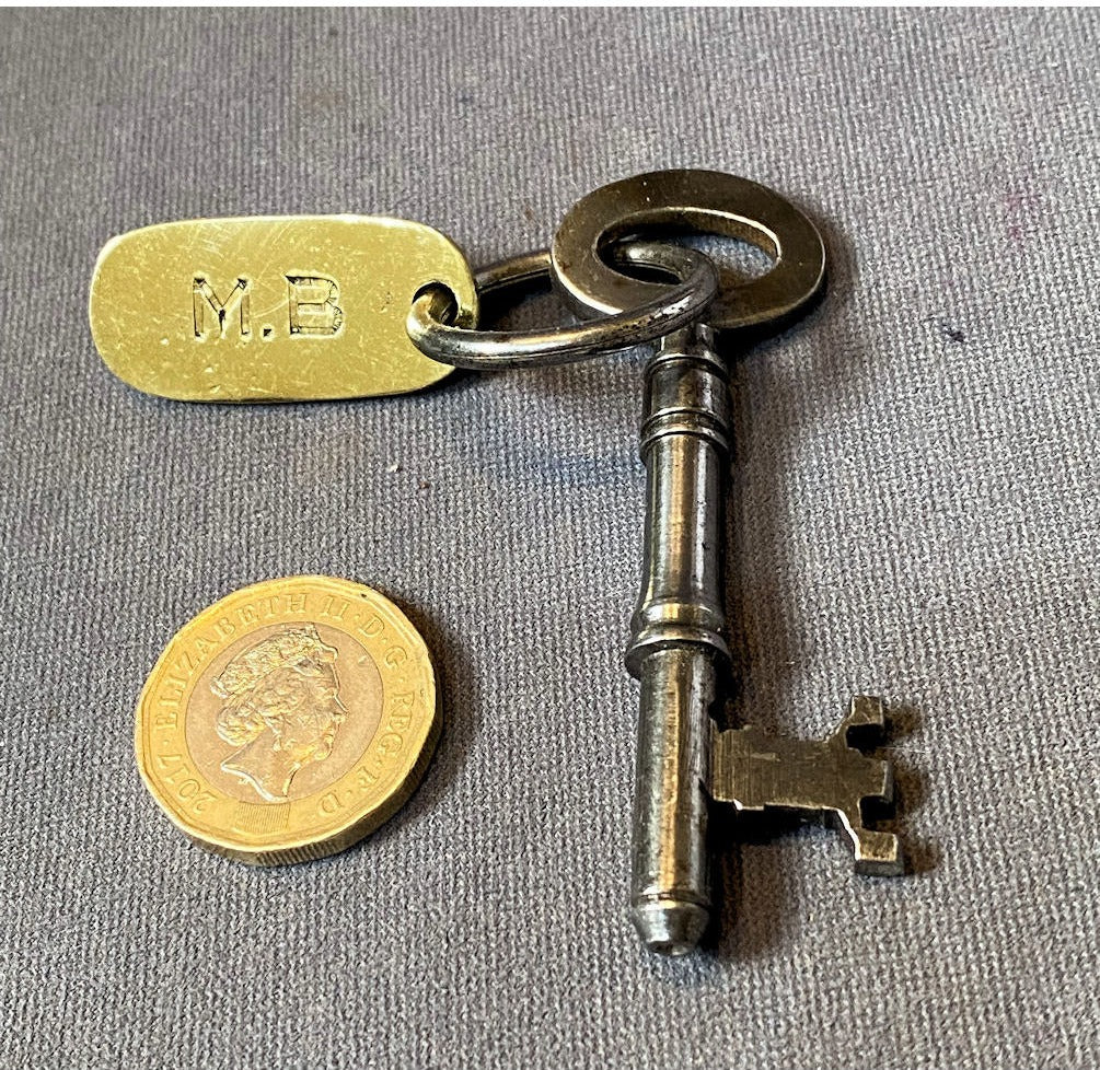 Dairy Farm Brass Tag with Key — view 2