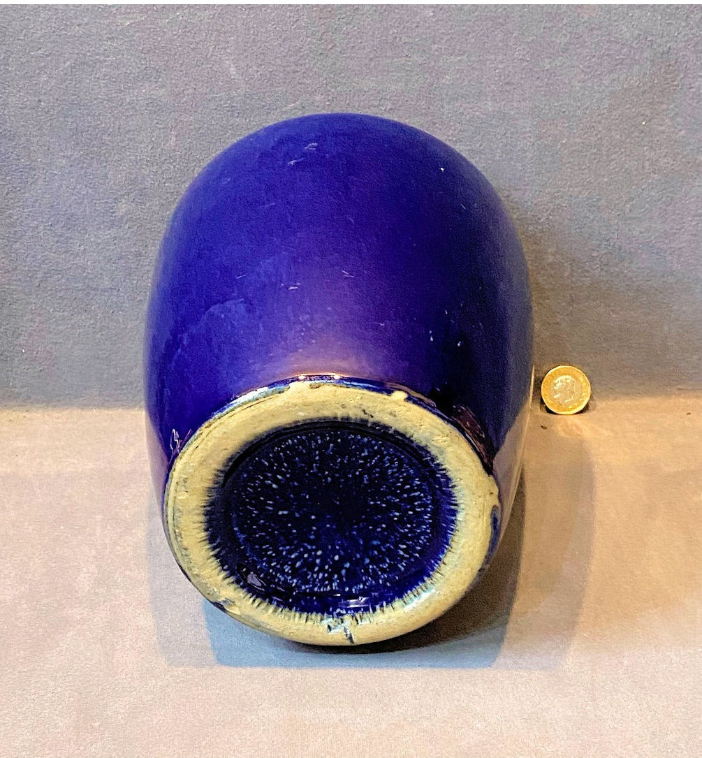 Dark Blue Glazed Stoneware Jar — view 3