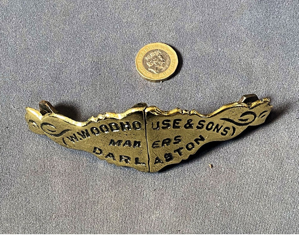 Darlaston Saddler's Brass Name Plate — Brass, late 19th century