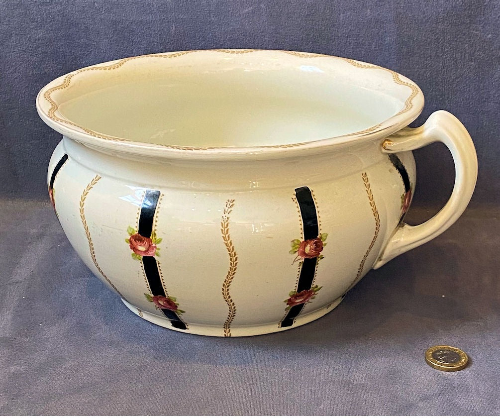 Decorated Ceramic Chamberpot — Ceramic, 1920's