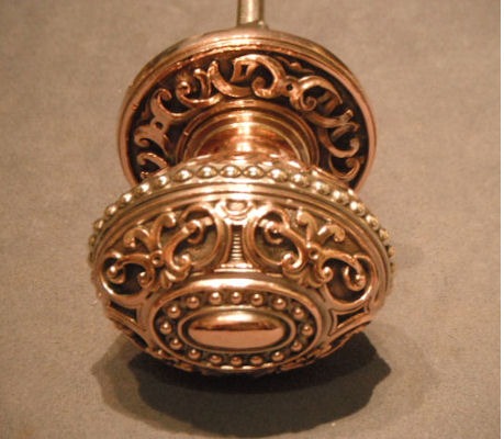 Decorated Copper Door Pull Knob — Copper, late 19th century
