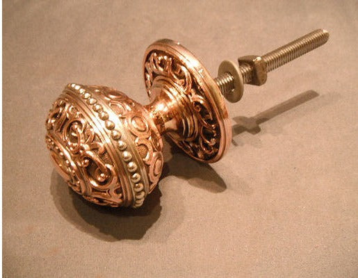 Decorated Copper Door Pull Knob — view 2