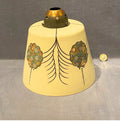 Decorated Cream Coloured Glass Lamp Shade — Glass, 1920's