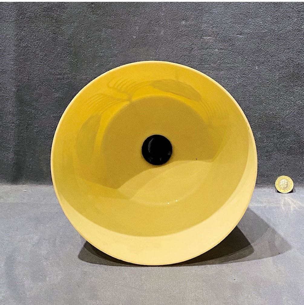 Decorated Cream Coloured Glass Lamp Shade — view 3