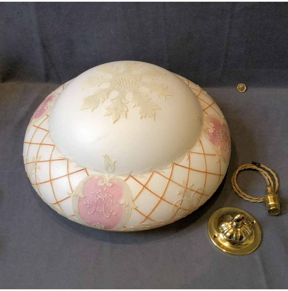 Decorated Overlaid Glass Bowl Light Fitting — view 2
