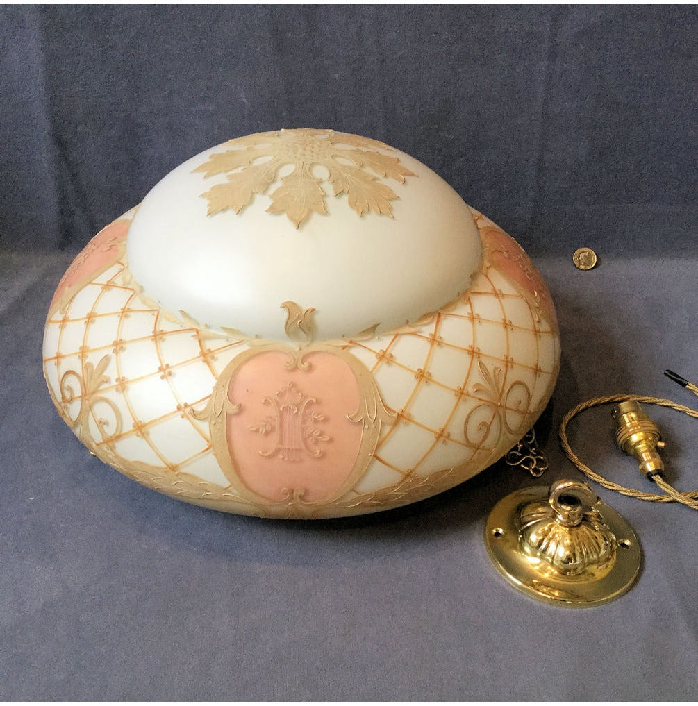 Decorated Overlaid Glass Bowl Light Fitting — view 2