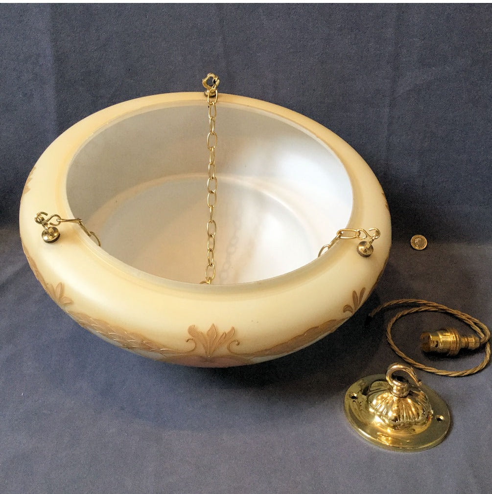 Decorated Overlaid Glass Bowl Light Fitting — view 3