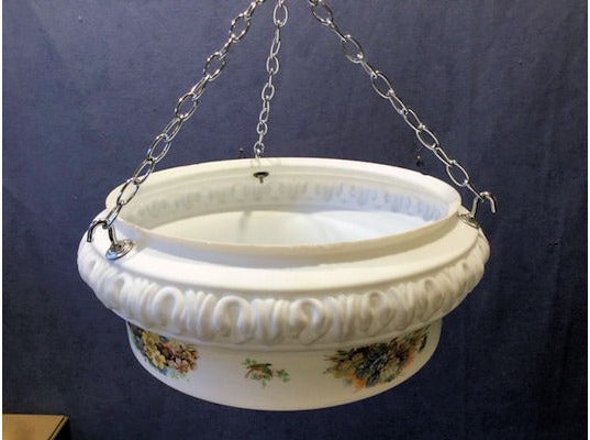 Decorated White Bowl Electric Light Fitting — view 2