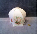 Decorated White Glass Lamp Shade — Glass, 1930's