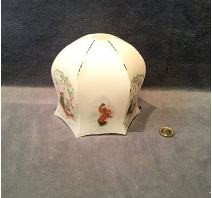 Decorated White Glass Lamp Shade — view 2