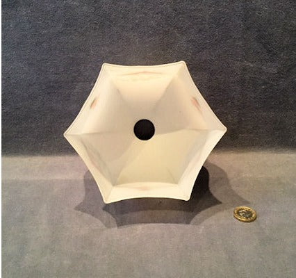 Decorated White Glass Lamp Shade — view 3