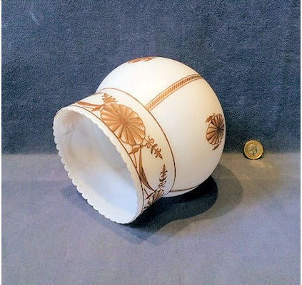 Decorated White Glass Lamp Shade — view 2