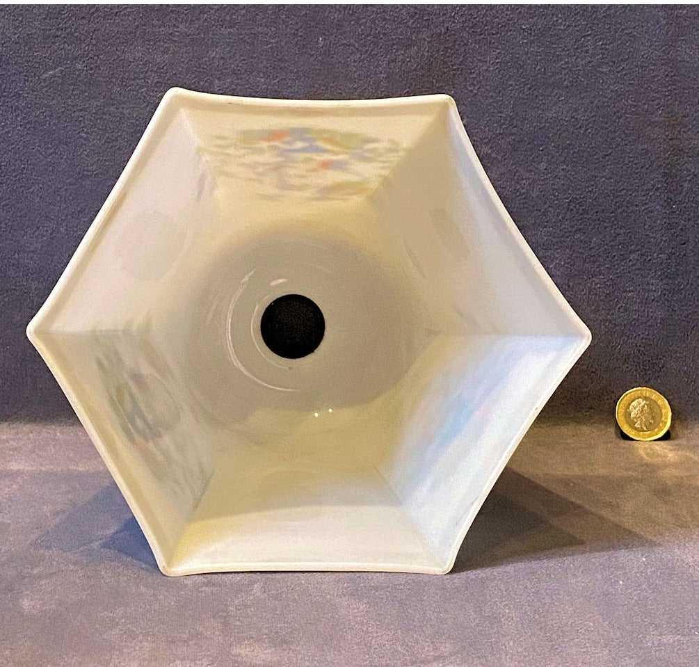 Decorated White Glass Lamp Shade — view 3