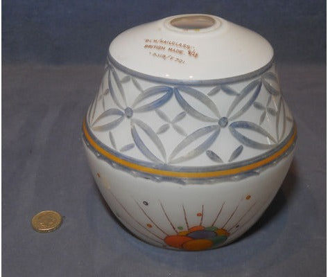Decorated White Glass Lamp Shade — view 2
