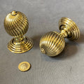 Pair of Diagonal Twist Brass Door Handles