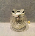 Dimpled Clear Glass Lamp Shade — Glass, circa 1900