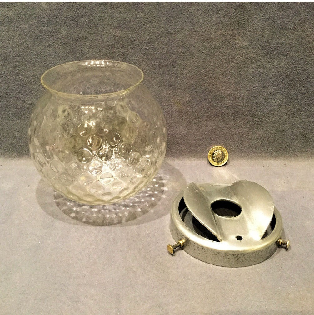 Dimpled Clear Glass Lamp Shade — view 3