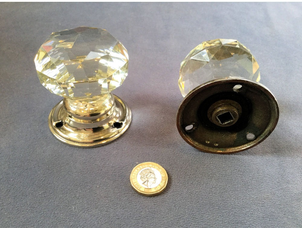 dl Pair of Cut Glass Door Handles — view 2