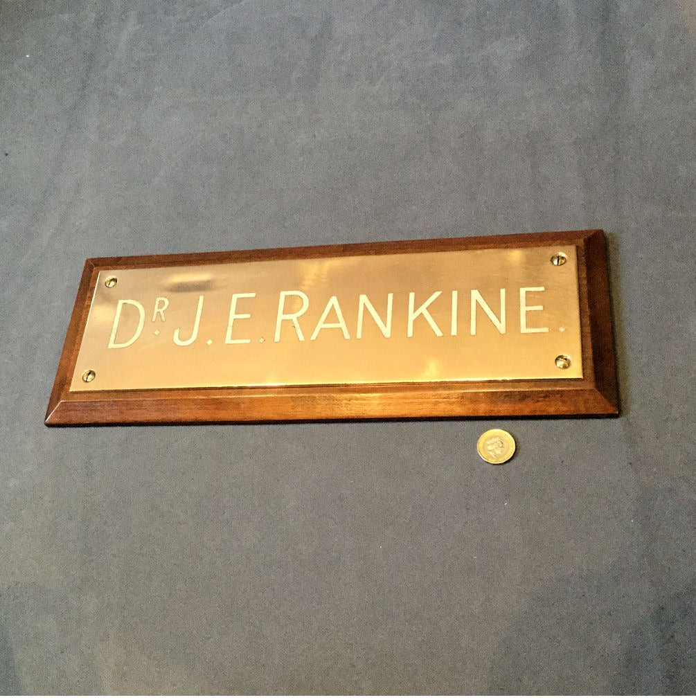 Doctor's Brass Nameplate — Brass, 1920's