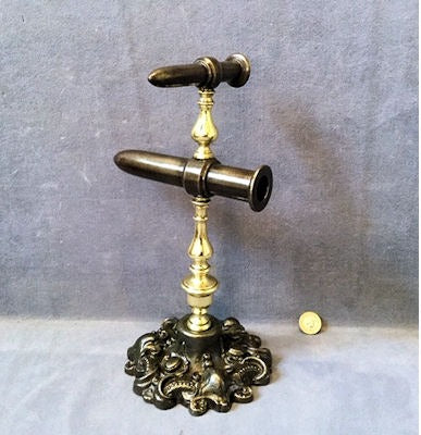 Double Cast Iron and Brass Tally Iron — Iron, 19th century