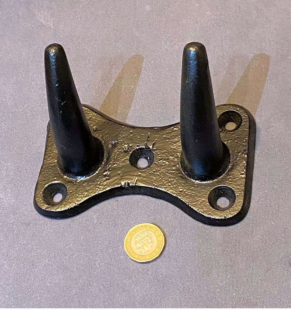 Double Cast Iron Harness Room Hook — Cast iron, late 19th century