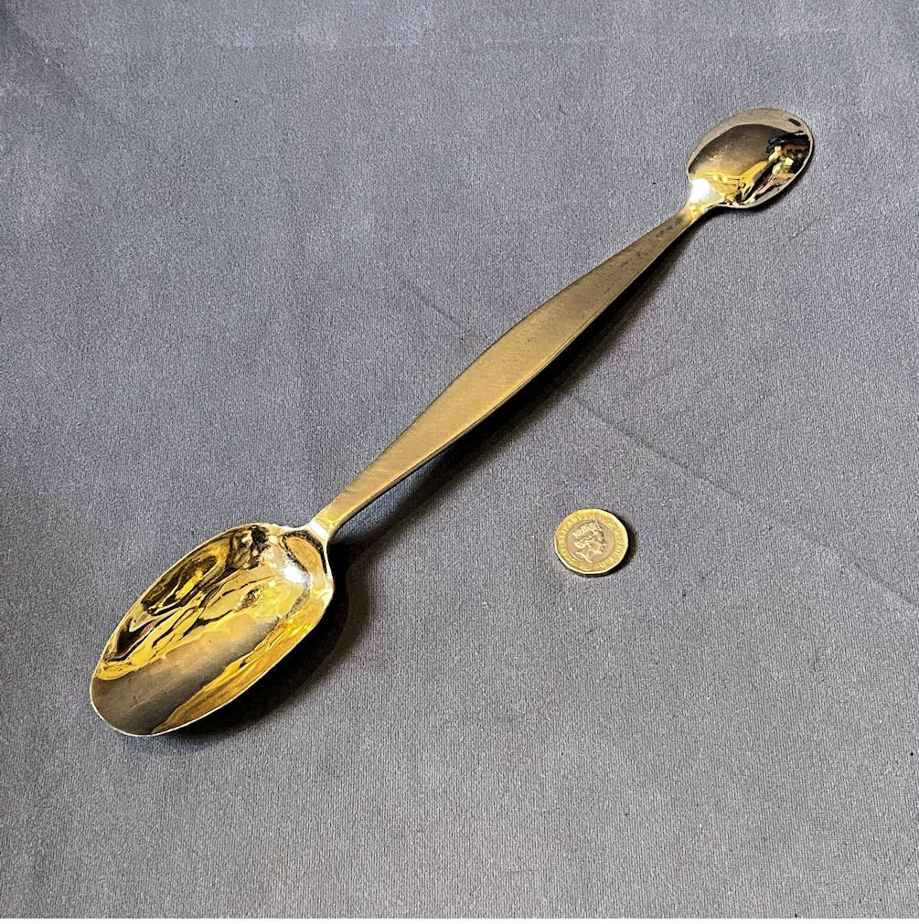 Double Ended Brass Cooks Spoon — Brass, late 19th century