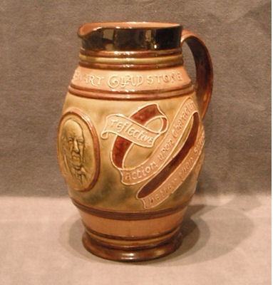 Doulton Gladstone Jug — Stoneware, late 19th century