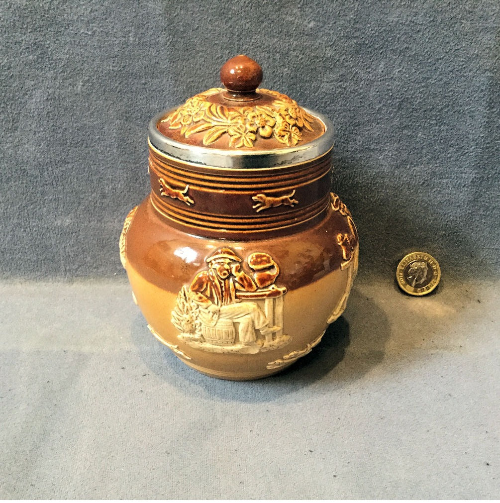 Doulton Saltglazed Tobacco Jar — Silver, 1920's